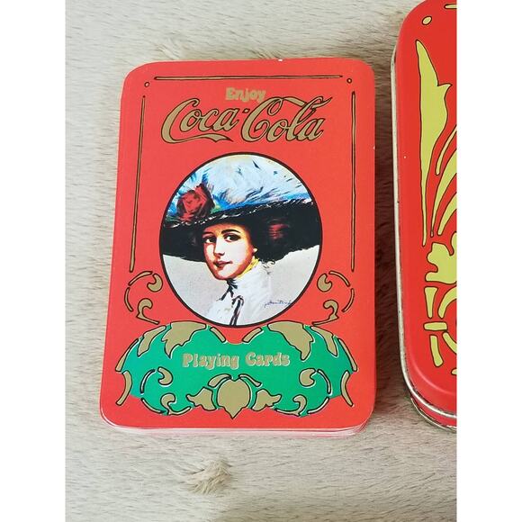 Coca Cola Playing Cards Tin Box Metro Sealed 5 Decks Made in USA Vintage - Picture 4 of 10